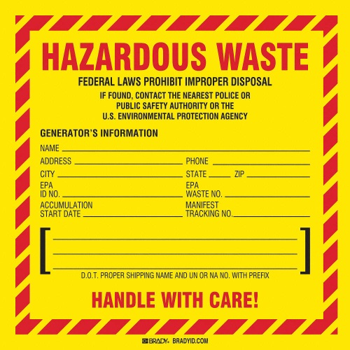 Hazardous Waste Drum Label, 6